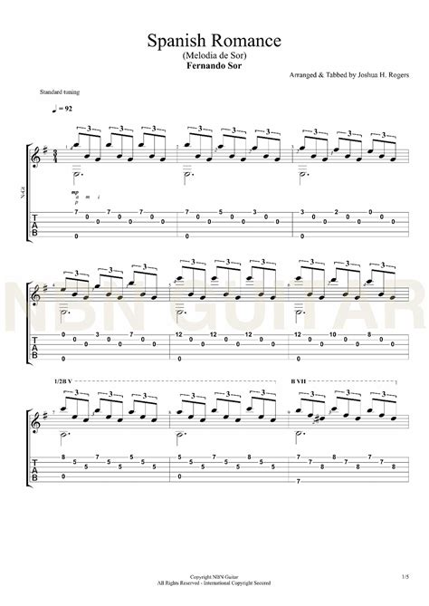 Spanish Romance (Sheet Music & Tabs) #learnspanish #learnukulele #SpanishGuitarLessons | Guitar ...