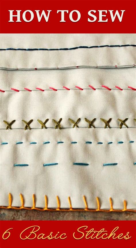 How to Sew: 6 basic hand stitches | Sewing basics, Sewing for beginners, Sewing projects for ...