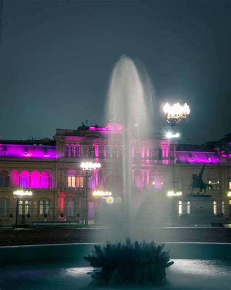 Fountain plaza de mayo stock image. Image of evening - 68636477