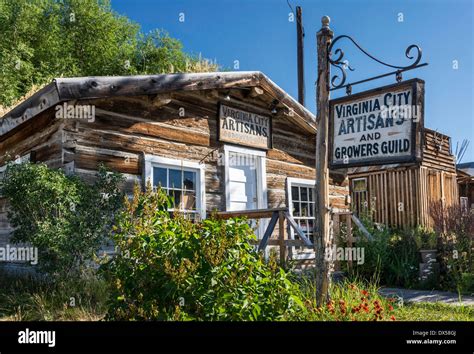 Log cabin in ghost town of Virginia City, Montana, USA Stock Photo - Alamy