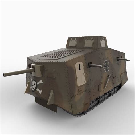 German A7V Tank 3D Model .max .obj .3ds .fbx .c4d .lwo .lw .lws ...