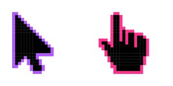 Black & Colorful Stroke Pixel Animated cursor - CM Cursors