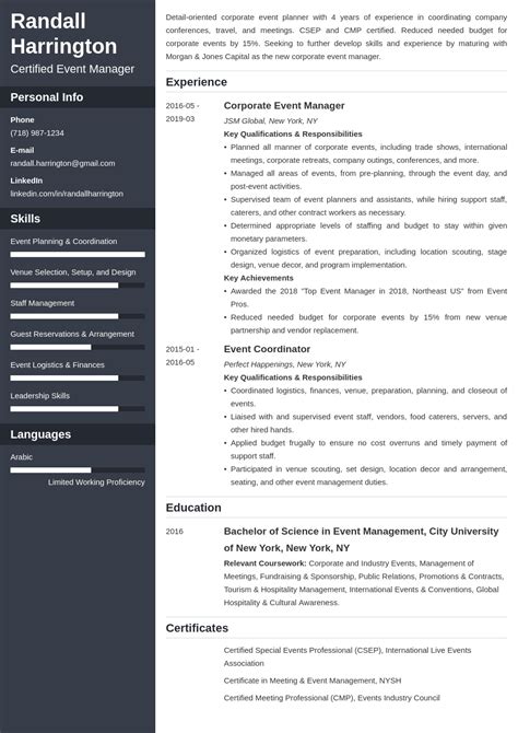 Event Manager Resume Sample (Template & Guide)