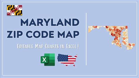 Maryland Zip Code Map and Population List in Excel