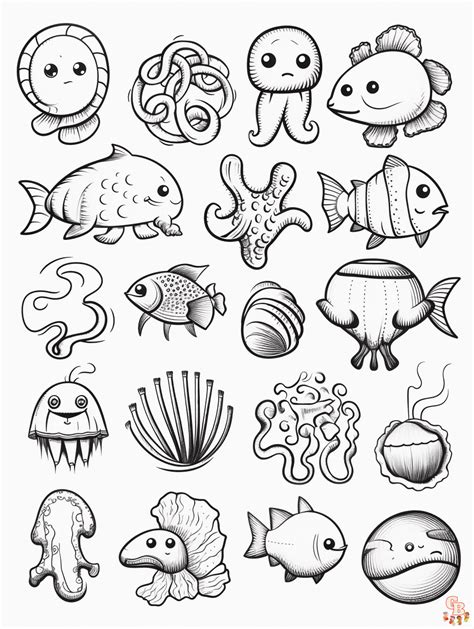 Sea Creatures Coloring Pages Realistic - Image to u