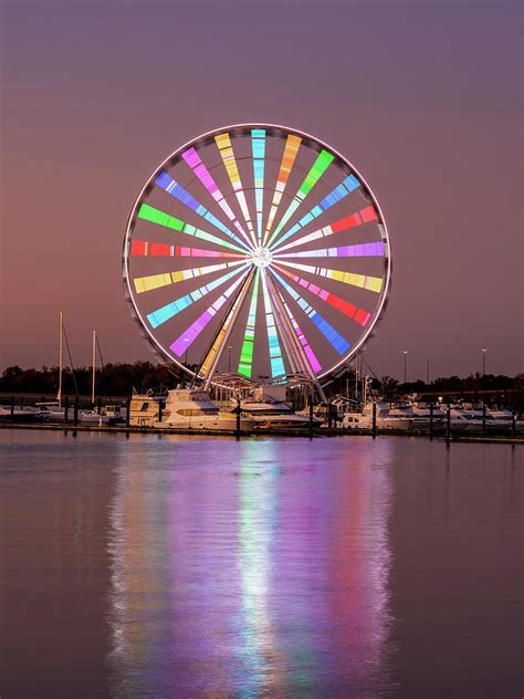 Vertical view of the Ferris wheel at National Harbor Photograph by Steven Heap - Pixels