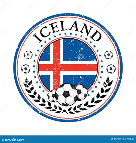 Printable Grunge Iceland Football Label Stock Illustration ...