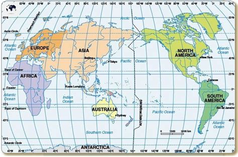Free Printable World Map with Longitude and Latitude in PDF - Blank World Map in 2021 | World ...