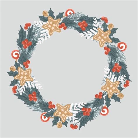 Vector Christmas Wreath 262036 Vector Art at Vecteezy