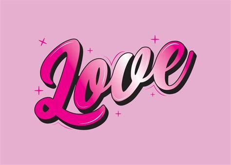 Premium Vector | Free vector love typography style illustration