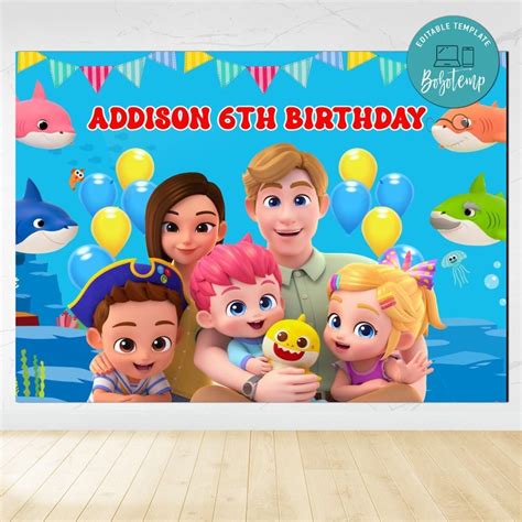 Bebefinn Birthday Backdrop Digital File Template | Bobotemp