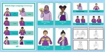 British Sign Language BSL Greetings Display Pack