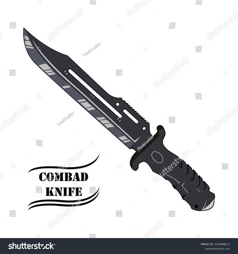 Recommended Combat Knife Vector Black White Stock Vector (Royalty Free ...