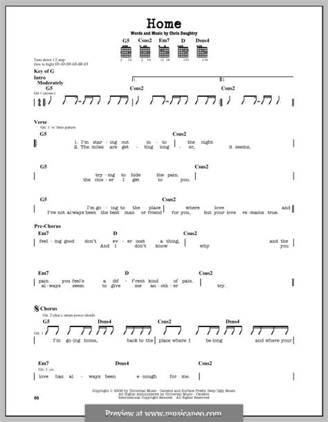 Home (Daughtry) by C. Daughtry - sheet music on MusicaNeo