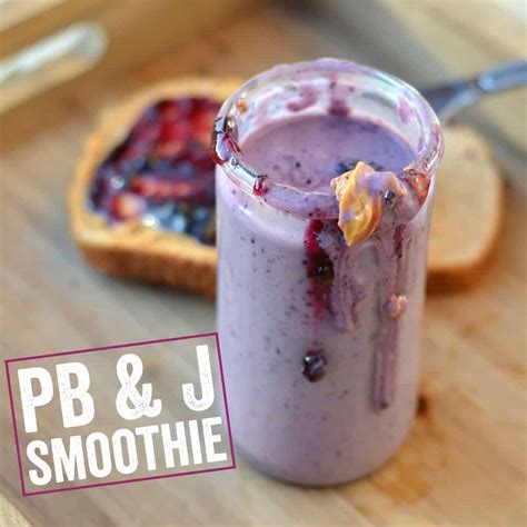 Peanut Butter and Jelly Protein Smoothie - Fit Foodie Finds