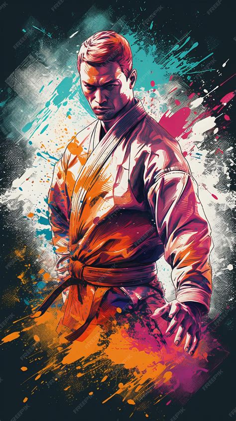 Premium AI Image | Graffitistyle Jiu Jitsu Fighter