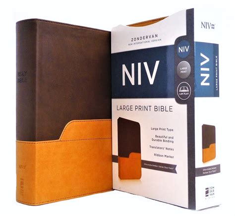 Zondervan NIV BIBLE Personal Size, Large Print, Chocolate/amber ...