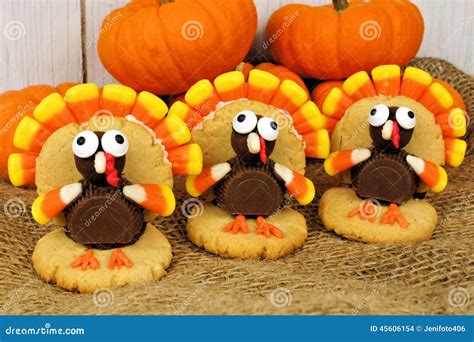 Thanksgiving Turkey Shaped Cookies Stock Photo - Image of background, food: 45606154