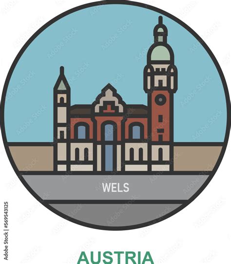 Wels. Cities and towns in Austria Stock Vector | Adobe Stock