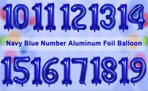 Amazon.com: 40 Inch Number Balloons 13, Navy Blue Helium Foil Number 13 Balloons, Large Number ...