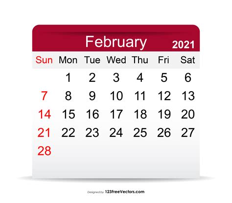 February 2021 Calendar Clipart - bmp-urban