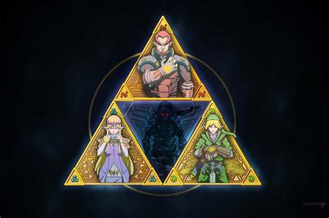 The Triforce - Link, Zelda, Ganondorf and Dark Link