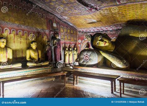 DAMBULLA, SRI LANKA - JULY 20, 2016: Buddha Statues in a Cave of ...