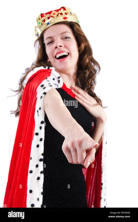 Woman queen in funny concept Stock Photo - Alamy