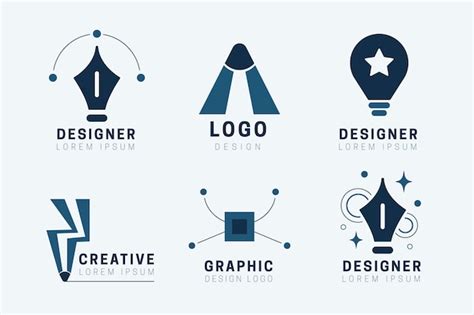 Premium Vector | Flat graphic designer logo collection