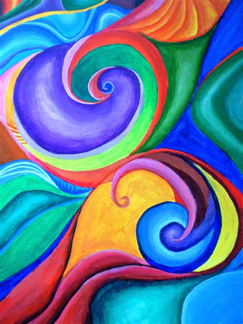 Unique colourful spiralling abstract painting DIGITAL | Etsy | Colorful ...