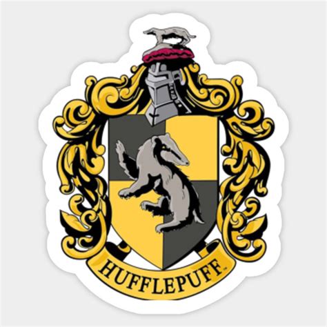 Hufflepuff house crest - Hufflepuff - Sticker | TeePublic