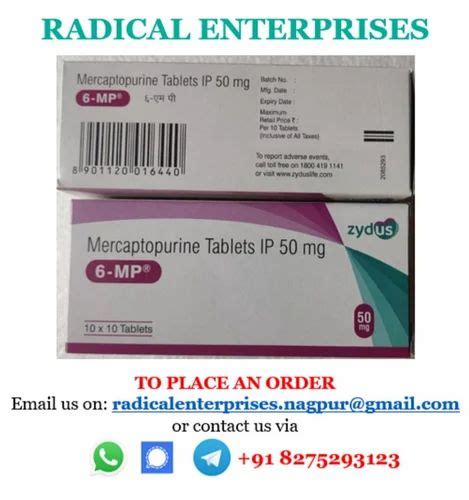 Mercaptopurine Tablets Ip 50mg at best price in Nagpur by Radical Enterprises | ID: 2850787087233