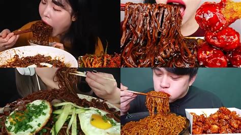 ASMR SPICY NOODLES EATING COMPILATION - YouTube