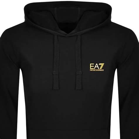 EA7 Emporio Armani Logo Hoodie Black | Mainline Menswear United States