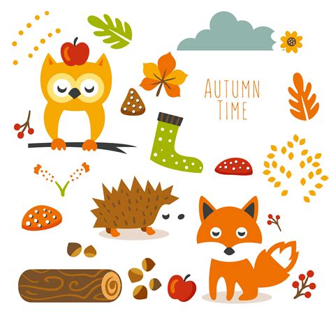 Free Cute Autumn Animal Clip Art and Planner Stickers! - Free Pretty Things For You