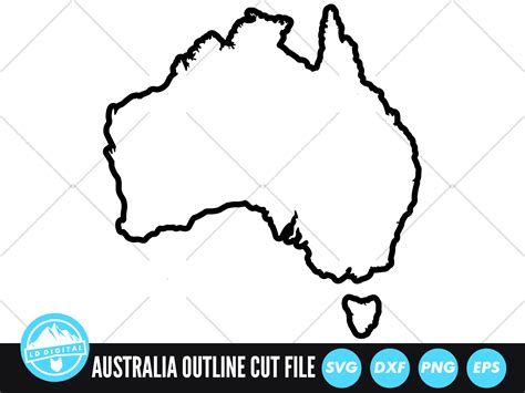 Australia Outline SVG Files | Australian Map Outline Cut Files By LD Digital | TheHungryJPEG