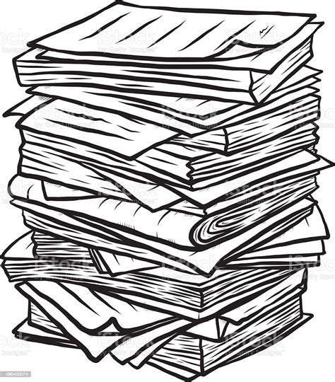 Pile Of Used Papers Stock Illustration - Download Image Now - iStock