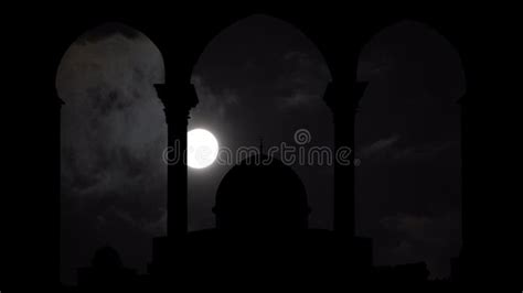 Jerusalem Skyline, Dome of the Rock on the Temple Mount, Israel, Full Moon with Clouds Stock ...