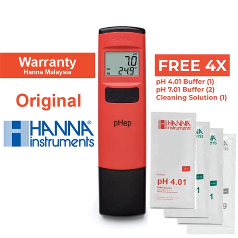 pH Meter Hanna Instruments Waterproof Pocket pH Meter Tester with 0.1 Resolution - pHep® HI98107 ...