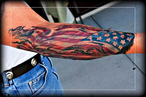 Half Sleeve Tattoos American Flag