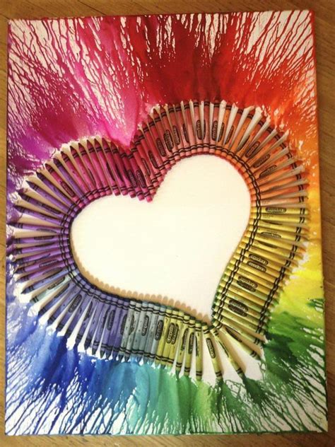 Heart Crayon Art on Pinterest | College Dorm Canvas, Dorm Canvas Art ...