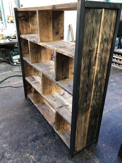 Industrial Chic Reclaimed Custom Bookcase Shelving Unit | Etsy | Wood shelving units, Rustic ...