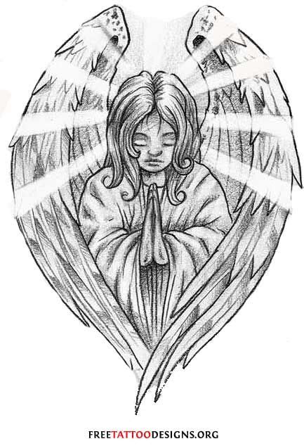 Praying Angel Drawing Designs - ANGEL PAINTING IDEAS