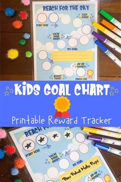 This colorful learning printable illustrates a Goal Chart For Kids. This can be used for kids ...