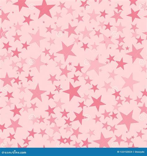 Pink Stars Pattern on Light Pink Background. Stock Vector ...