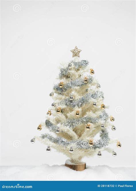 White Christmas Tree With Snow Stock Photography - Image: 28118732