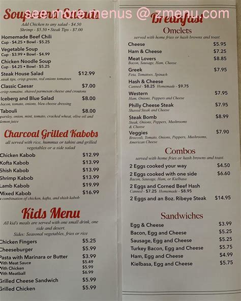 Menu at Mama's Kitchen restaurant, Webster