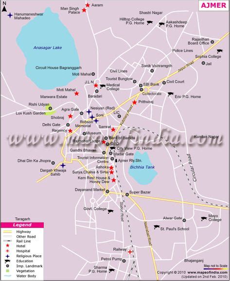 Ajmer Map | Ajmer, Tourist map, Map