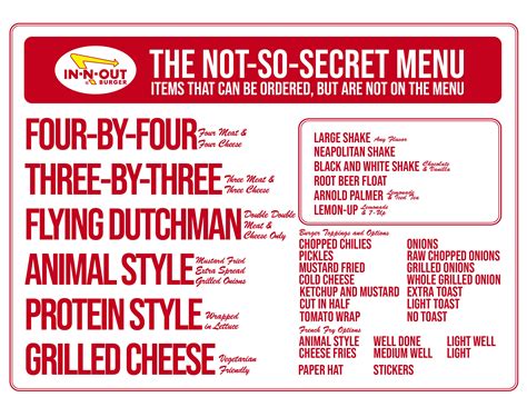 In-n-Out Not-So-Secret Menu (Non-Menu Items), updated and cleaned up ...