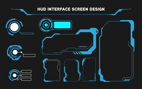 Futuristic HUD Interface Screen Design. Digital callouts titles. HUD UI GUI futuristic user ...